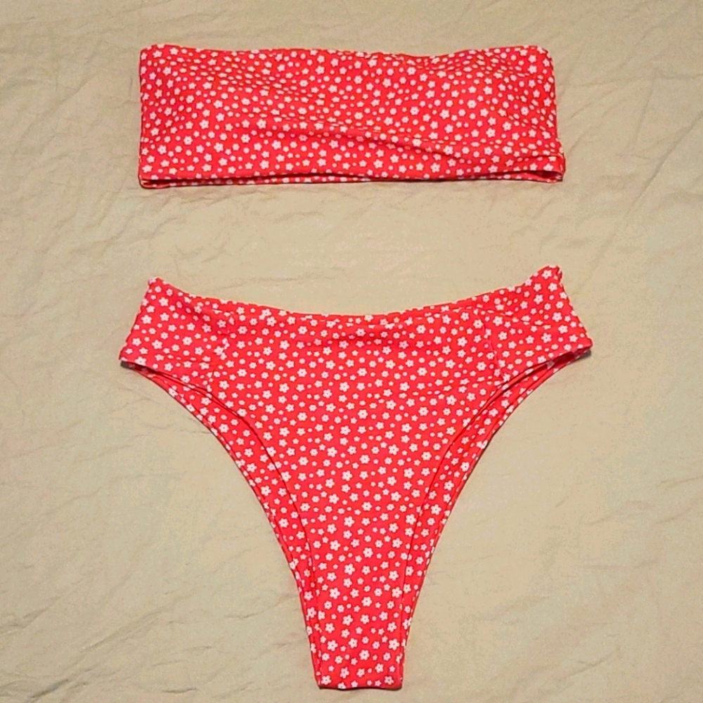 Shein Pink Floral Two-Piece Bikini